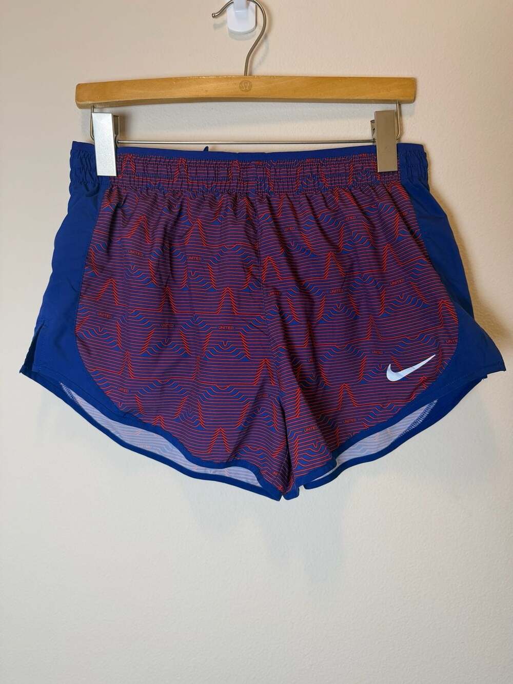 Nike Dri-Fit Running Shorts Size M Blue Red